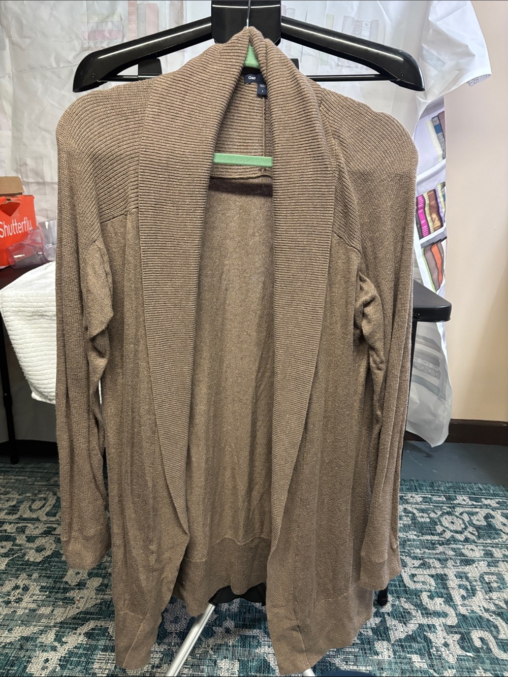 GAP Cozy Open-Front Brown Women's Sweater Cardigan
